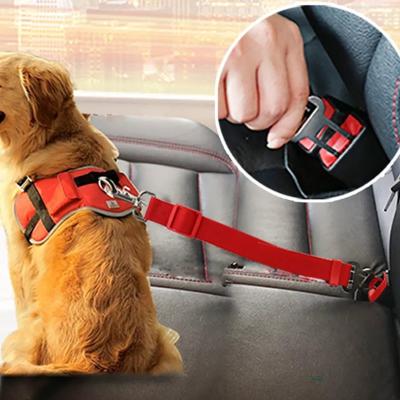 China Quick Release Dog Cat Car Pet Vehicle Seat Adjustable Belt Leash For Dogs Travel Traction Collar Harness Dog Advance Clip Pet Product for sale