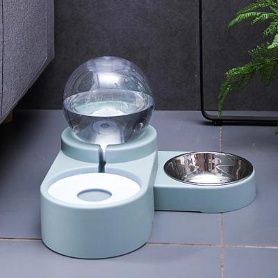 China Dog Cat Bowl Fountain Automatic Food Stocked Water Feeder Container Dispenser For Dogs Cats Drinking High Quality Pet Products for sale