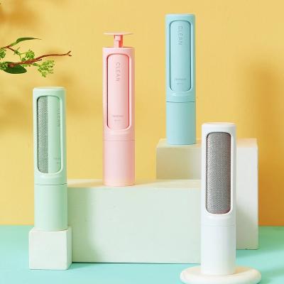 China Stocked Reusable Pet Hair Remover Brush Fiber Roller Self Cleaning Cat Dog Fur Hair Dust Removal Brush For Clothes Portable Effective for sale