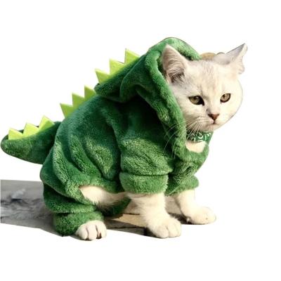 China Dog Kitten Clothing Cat Coat Fleece Hooded Sweater Pet Cat Clothes Puppy Dog Cat Dinosaur Costume Funny Warm Plush Winter Small for sale