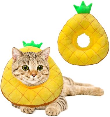 China Thoughtful After Surgery Cute Recovery Collar Cat Cones Adjustable Cat E Neck Surgery Pineapple Elizabethan Collars for Kitten and Cats for sale