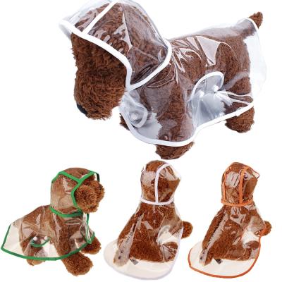 China Viable Clear Waterproof Rain Jacket Plastic Dog Puppy Raincoat Poncho Pet Rainwear for sale