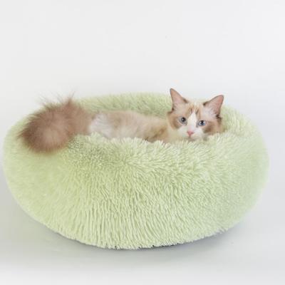 China Washable Luxury Ultra Soft Cheap Round Dog Cat Accessories Pet Bed Travel Plush Faux Fur for sale