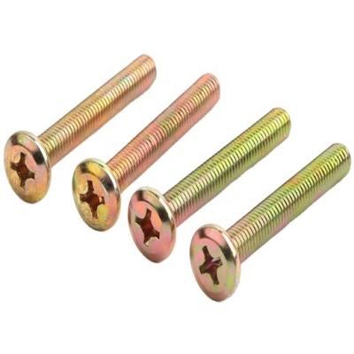 China Hot Sale Philips Flat Head M6 M8 Gold Color Yellow Galvanized Furniture Screw for sale