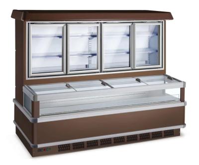 China Outdoor Freezer Open Top Glass Cooler Freezer Supermarket Single-temperature Freezer Meat Chest Refrigerator Frozen Beer and Meat Freezer Commercial for sale