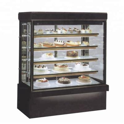 China Commercial Single-temperature 1.2M Right Angle Gold Frame Cake Display Refrigerator for sale