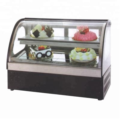 China New Style Single-temperature Gold Frame Worktop Commercial Bakery Refrigerator Showcase for sale