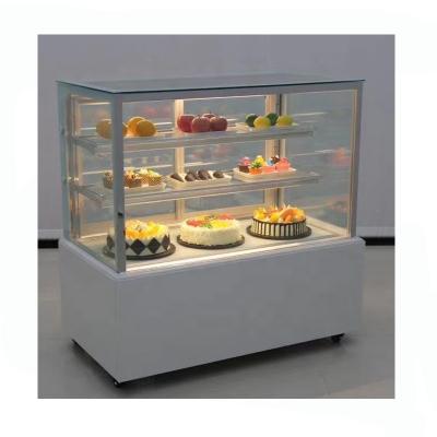 China New Style Simple-temperature Commercial Golden Frame Table Top Cake Display Counter Fridge for sale