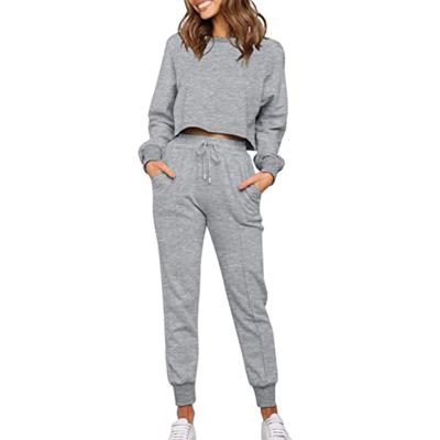 China Anti-pilling Amazon 2021 2 Piece Set Tracksuit For Women Long Sleeve Sweatpants And Jogger Cotton Women Casual Coordinating Sets Sweatshirt Sets for sale