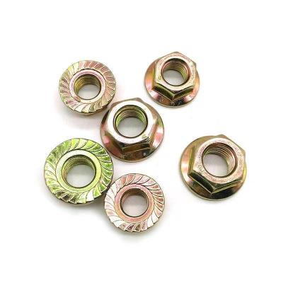 China Heavy Industry Yellow Galvanized Flange Nut High Quality Natural Stainless Steel Flange Nuts for sale