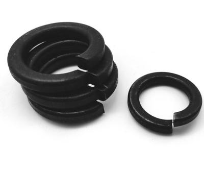 China DIN127 Black Oxide Spring Washer Carbon Steel Split Direct Selected Spring Lock Washers for sale