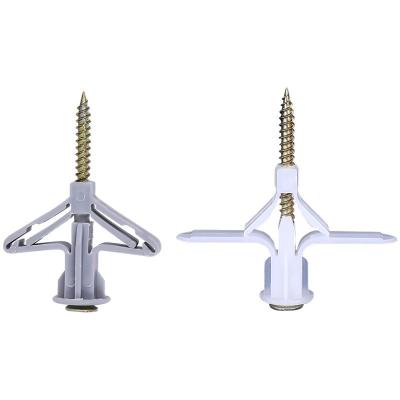 China Gypsum Hollow Wall Expansion Bolt Butterfly Rivet Nut Flat Plastic Plastic Toggle Bolts and Toggle Screws for sale