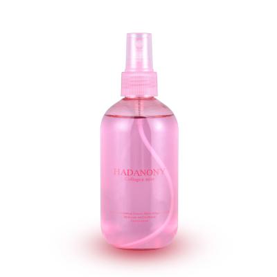 China Pink Round Personal Care 250ml PET Plastic Spray Bottle For Collagen Mist for sale