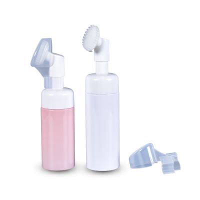 China PET BEAUTY 100ml 150ml Plastic Facial Detergent Foam Bottle Empty PACKAGE With Brush for sale