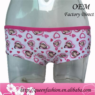 China Cute Antibacterial Cute Hippie Young Girl Monkey Cartoons Antibacterial Designed Teenage Stylish Panties for sale