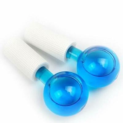 China Anti Aging Ice Globe Wave Massager Ball Organic Glass Facial Summer Cooling Magic Blue Ice Globes for sale