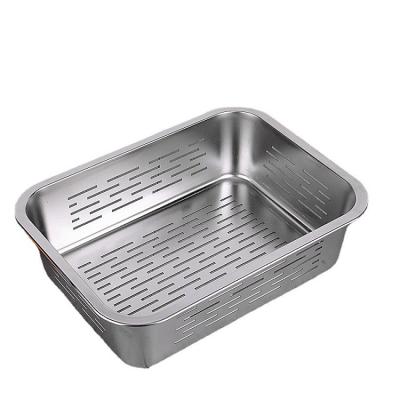 China For Cake/Chafing Dish Thicken Stainless Steel GN Pan Rectangular Baking Tray Food Serving Tray With Drain Holes for sale