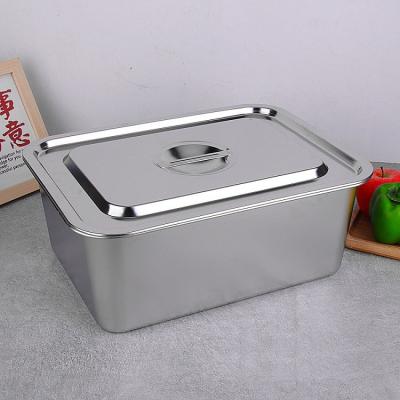 China NC Pan With Cover Stainless Steel Rectangular Baking Tray Food Serving Tray for Cake/Chafing Dish for sale