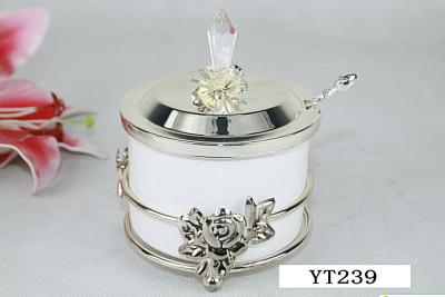 China Silver Coffee Tea Pot Accessories Sugar Bowl Zinc Material With Spoon for sale