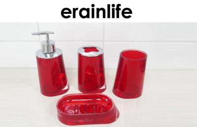 China Red Acrylic Bathroom Accessory Set With Chromed Plating Top 45R for sale