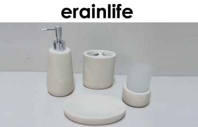 China Home Beige Bathroom Accessory Set Round Shape Free Standing Type for sale