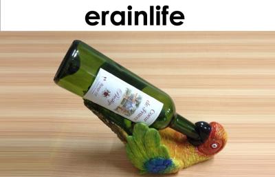 China One Bottle Wine Holder Lovely Parrot Design Polyreisn Home Decor for sale