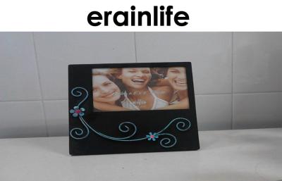 China REACH Home Black Picture Photo Frames Resin With Blue Lines Pattern for sale