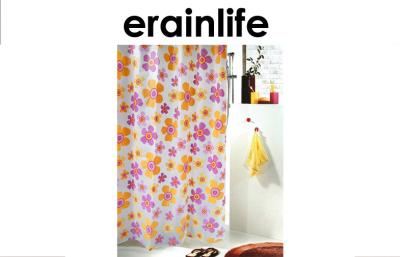 China Mildewproof Flower PVC Hotel Collection Shower Curtain For Kids for sale