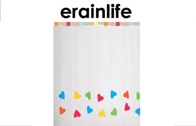 China Home Bathroom Shower Curtain LOVE pattern Plastic eyelet Mildewproof for sale