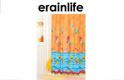 China Waterproof Bath Kids Shower Curtains PVC Printed Butterfly Pattern 180x180 cm for sale