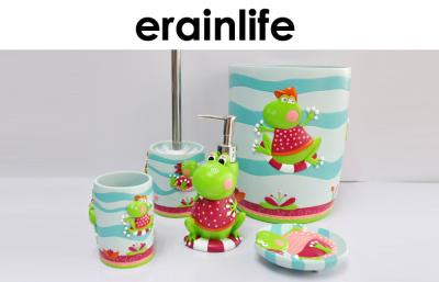 China Frog Shape Kids Bathroom Accessories Multi With Carton Designs for sale