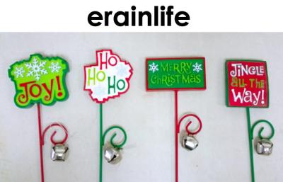 China Christmas Decoration Accessories Garden Plastic Plug Different Letters Wrinting for sale