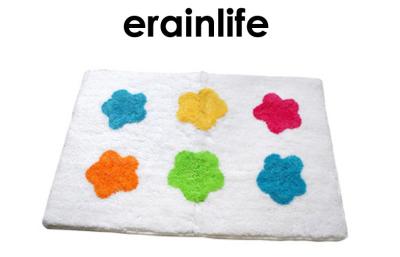 China Acrylic Bathroom Anti Slip Bath Mat / Shower Floor Mat 50x80cm Flower Printed for sale