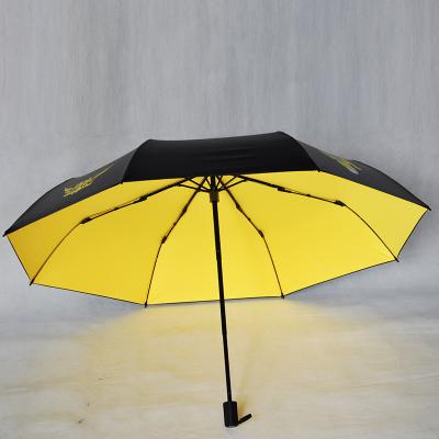 China Custom Brand Times Logo Black Coating Modern 3 UV Protection Umbrella Sombrillas Paraguas From Suppliers Manufacturer Wholesale for sale