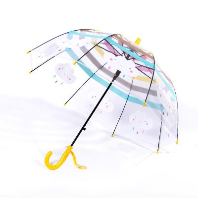 China Wholesale Cartoon Transparent Custom Promotion Cute Child Dome Shaped Safe Clear Umbrella for sale