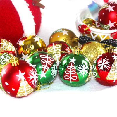 China 6pcs Christmas Tree Decorations Disposable Balls Glitter Hanging Hanging Ball Decor Prop Gifts Supplies for sale