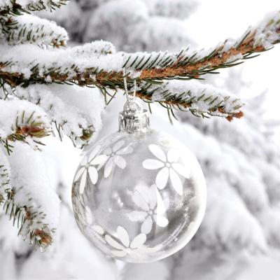 China Best Disposable Selling Various Style Transparent Christmas Tree Decoration Round Ball Plastic Pendant 6pcs for sale