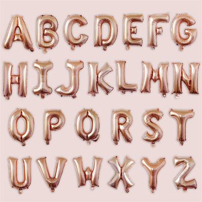 China Fashional professional supplier 32 inch Rose Gold A-z letter alphabet foil balloon for wedding birthday party for sale