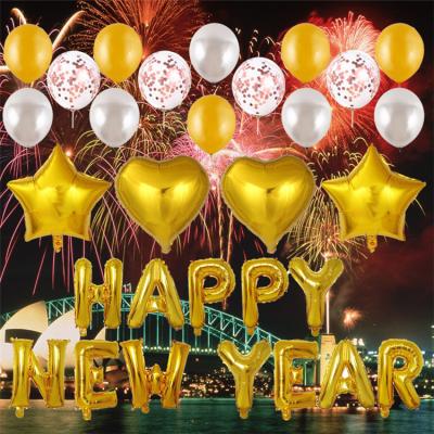 China Fashional Super Quality 16inch 2022 Letter Air Balloons Happy New Year Foil Balloons for sale