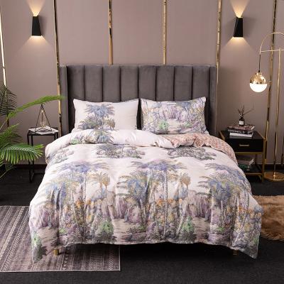 China Wholesale Nondisposable Luxury Floral Printed 4 Piece Bedding Set Customized Comforter Bed Sheet Set for sale