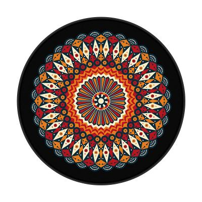 China Non-slip Round Ethnic Border Round Soft Comfortable Floor Rugs Living Room Carpet Crystal Velvet Carpet for sale