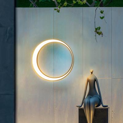 China Villa Courtyard and Water Proof Outdoor High Brightness Modern LED Wall Lamp Induction Balcony LED Wall Light Modern Building Light for sale