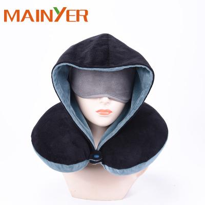 China Wholesale Anti-Apnea Travel Hoodie Neck Pillow Memory Foam Compress Travel Pillow for sale