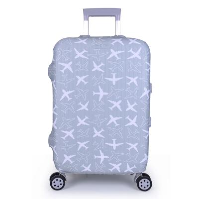 China Microfiber Synthetic Leather Wholesales Custom Printed Spandex Luggage Cover Suitcase Cover for sale