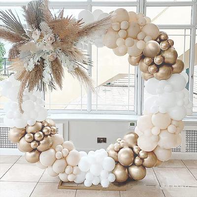 China Vintage Bean Green Latex Balloon Party Ivory White Latex Birthday Balloon Set Sand White Gold Wedding Baloon Babyshower Decoration for sale