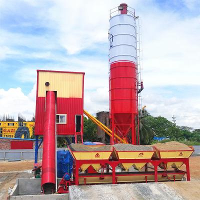 China Building Material Shops Stationary Automatic Concrete Batching Plant Price 60m3/h Small Concrete Mixer HZS60 Footprint for sale