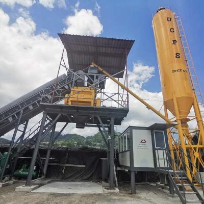 China Building Material Stores Portable Mini Prepared Concrete Plant With Twin Shaft HZS50 HZS35 for sale