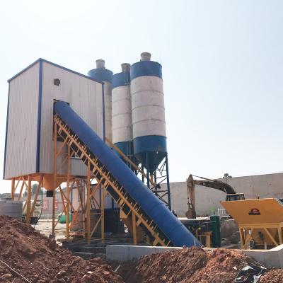 China Building Material Stores Cheap Price HZS120 Factory Concrete Central Mixing Twin Shaft Batch Mixer For Construction Works for sale