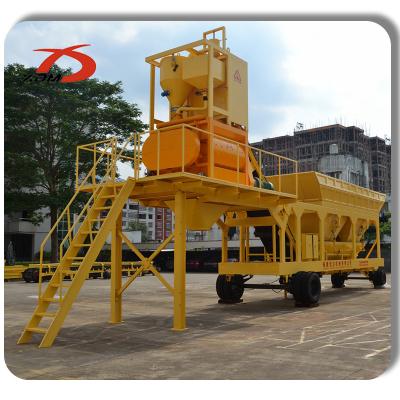 China Construction Works 50m3/h Small Footprint Portable Mobile Concrete Mixing Plant For Sale for sale