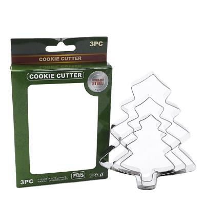 China Sustainable Stainless Steel Christmas Tree Cookie Cutter And More Shapes Cookie Mold For Baking Christmas Party Decoration for sale